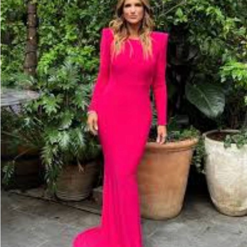 💥 ZHIVAGO Fuschia Lined Jersey FORTE Dress Sz 2